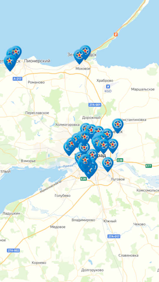 Карта новостроек Калининграда